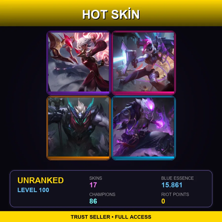TR | Lv100 | Unranked | 17 Skin | 86 Champ