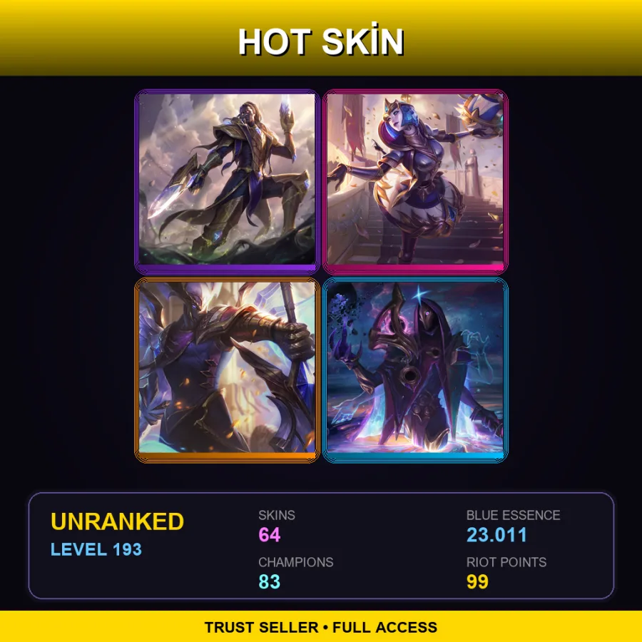 EUNE | Lv193 | Unranked | 64 Skin | 83 Champ — Reverse Annie