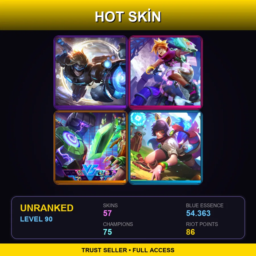 TW | Lv90 | Unranked | 57 Skin | 75 Champ