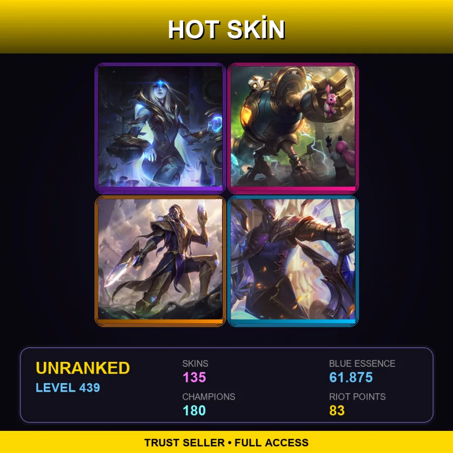 LAS | Lv439 | Unranked | 135 Skin | 180 Champ — Totemic Maokai