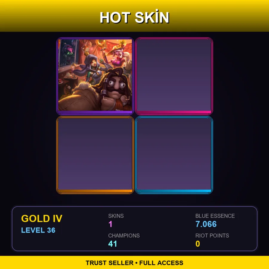 TR | Lv36 | Gold IV | 1 Skin | 41 Champ — LoL account