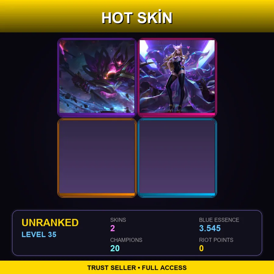 EUW | Lv35 | Unranked | 2 Skin | 20 Champ — Unranked / Smurf League of Legends