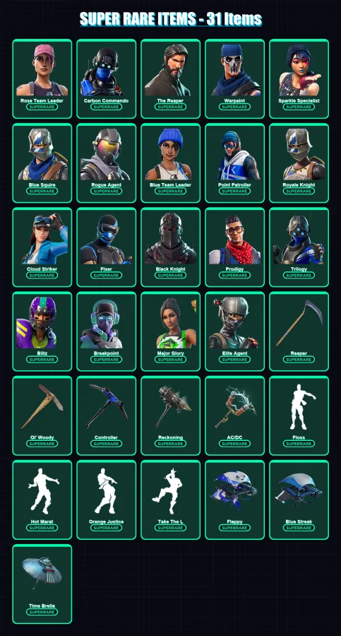 [PS4/PS5/XBOX/PC] | Rose Team Leader | Carbon Commando | The Reaper | 367 skin | Lv2570