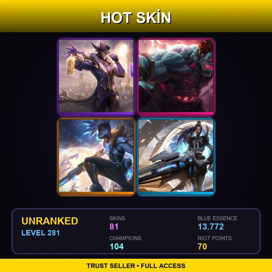 LAS | Lv281 | Unranked | 81 Skin | 104 Champ — Cosmic Charger Hecarim