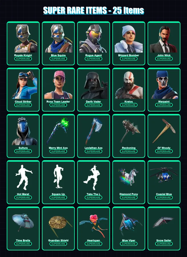 [PS4/PS5/XBOX/PC] | Royale Knight | Blue Squire | Rogue Agent | Blizzard Bomber | John Wick | 317 skin | 318 pickaxe | 274 emote | 211 glider | Lv20