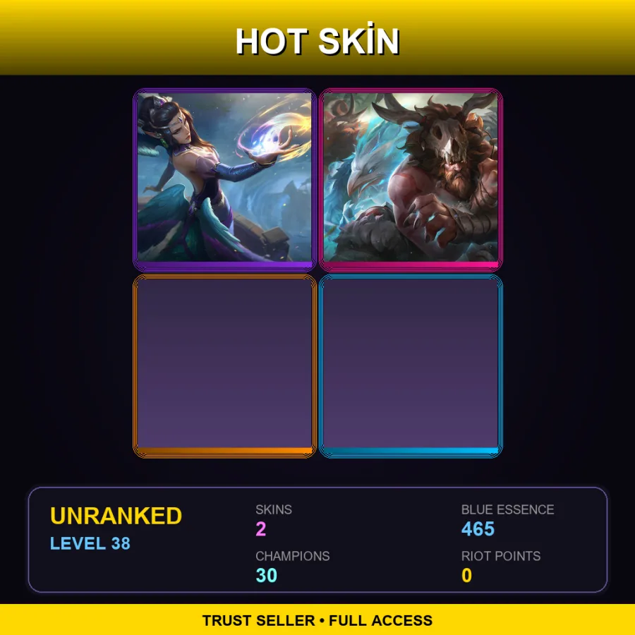EUNE | Lv38 | Unranked | 2 Skin | 30 Champ