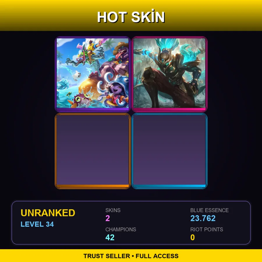 EUW | Lv34 | Unranked | 2 Skin | 42 Champ