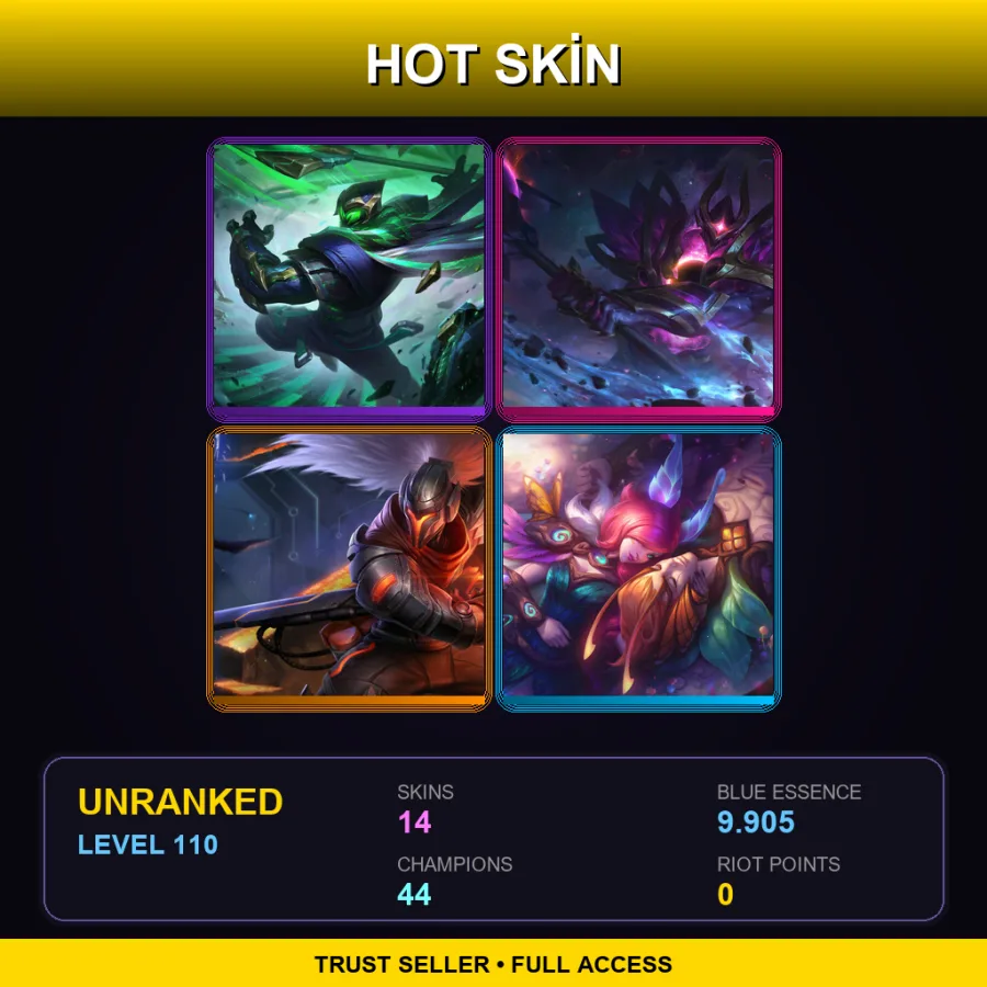 LAN | Lv110 | Unranked | 14 Skin | 44 Champ