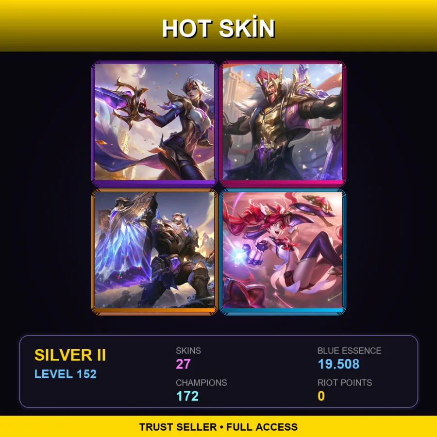 LAS | Lv152 | Silver II | 27 Skin | 172 Champ — Star Guardian Jinx