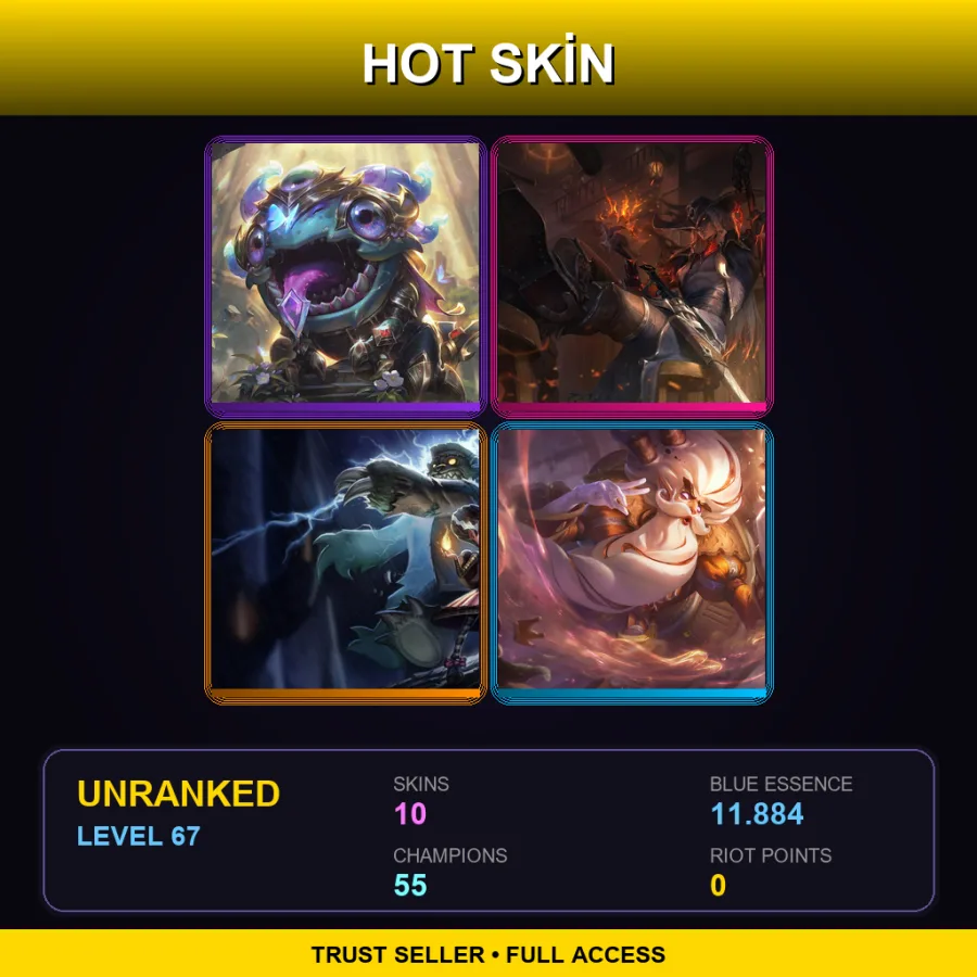 LAN | Lv67 | Unranked | 10 Skin | 55 Champ — Coven Leblanc