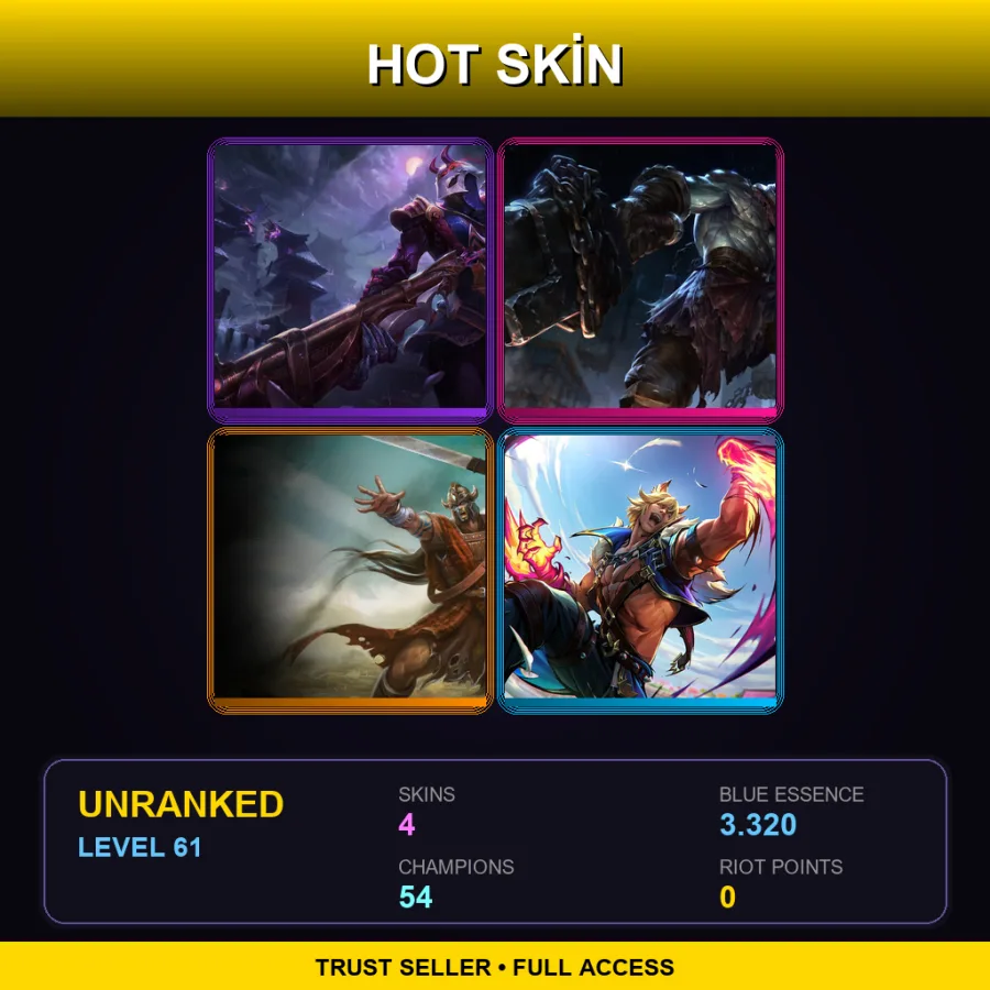 LAN | Lv61 | Unranked | 4 Skin | 54 Champ
