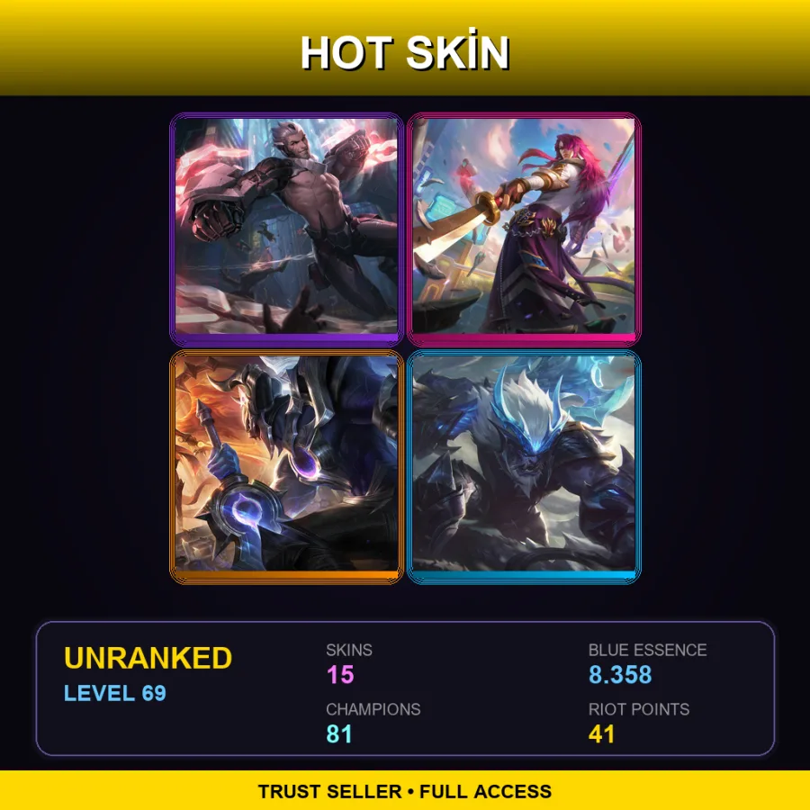 EUW | Lv69 | Unranked | 15 Skin | 81 Champ