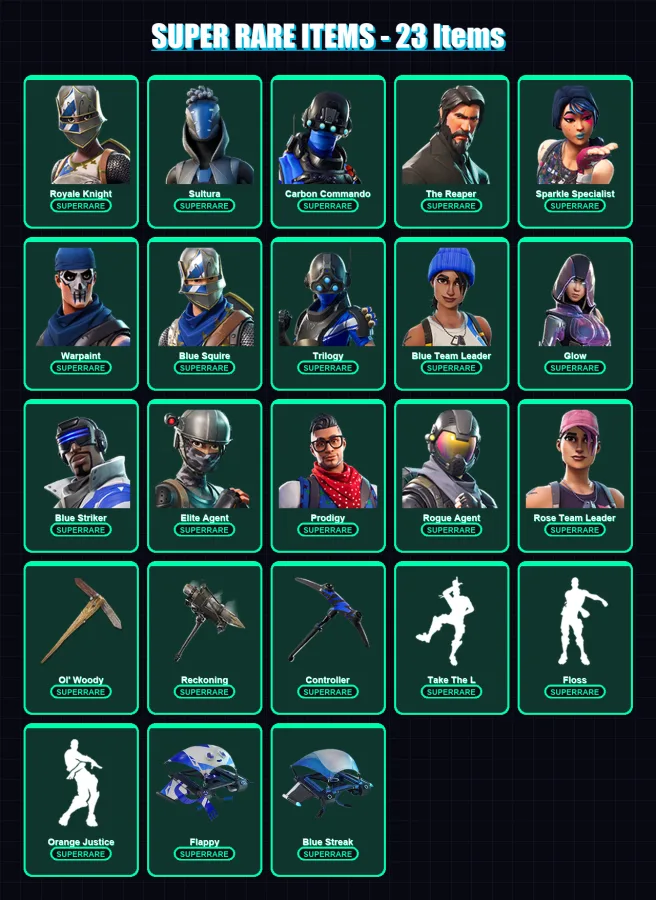 [PS4/PS5/XBOX/PC] | Royale Knight | Sultura | Carbon Commando | 114 skin | Lv1150