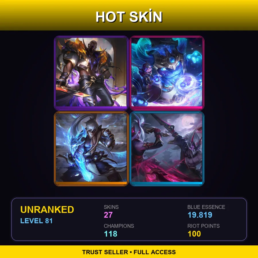 SG | Lv81 | Unranked | 27 Skin | 118 Champ — Ice Toboggan Corki