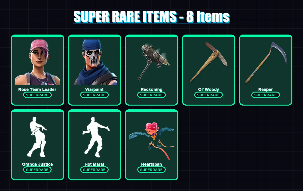[PC/XBOX/PSN] | Rose Team Leader | Warpaint | The Ice King | Calamity | Frostbite | 61 skin | 42 pickaxe | 47 emote | 50 glider | Lv621 — Fortnite account