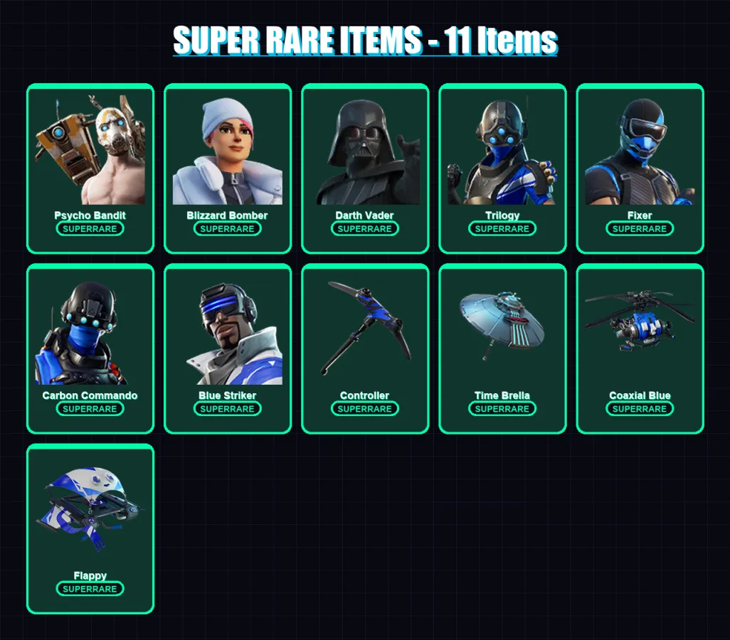 [PS4/PS5/XBOX/PC] | Psycho Bandit | Blizzard Bomber | Darth Vader | Trilogy | Fixer | 336 skin | 392 pickaxe | 255 emote | 229 glider | Lv3005 — Fortnite account