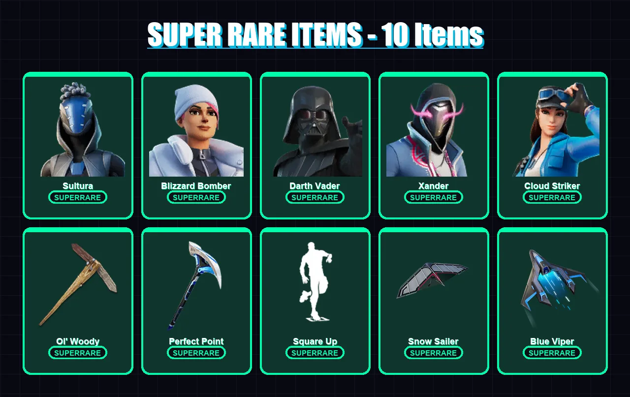 [PC/XBOX] | Sultura | Blizzard Bomber | Darth Vader | Xander | Cloud Striker | 88 skin | 95 pickaxe | 65 emote | 64 glider | Lv859 — Fortnite account