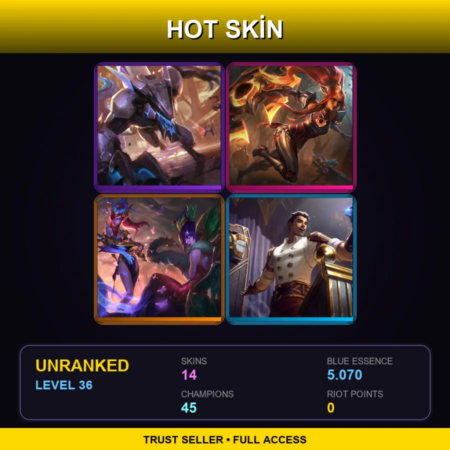 LAN | Lv36 | Unranked | 14 Skin | 45 Champ — Valkyrie Leona