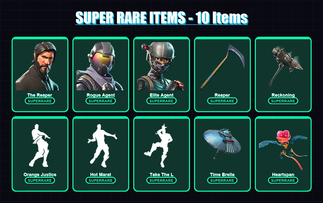 [PC/XBOX/PSN] | The Reaper | Rogue Agent | Elite Agent | Rox | Raven | 115 skin | 98 pickaxe | 98 emote | 111 glider | Lv1332