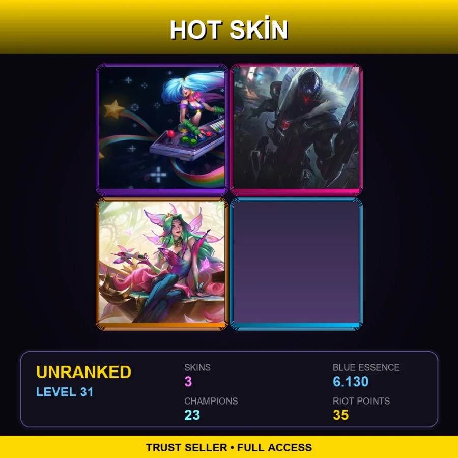EUW | Lv31 | Unranked | 3 Skin | 23 Champ
