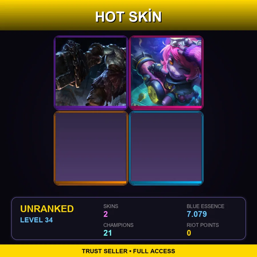 LAS | Lv34 | Unranked | 2 Skin | 21 Champ