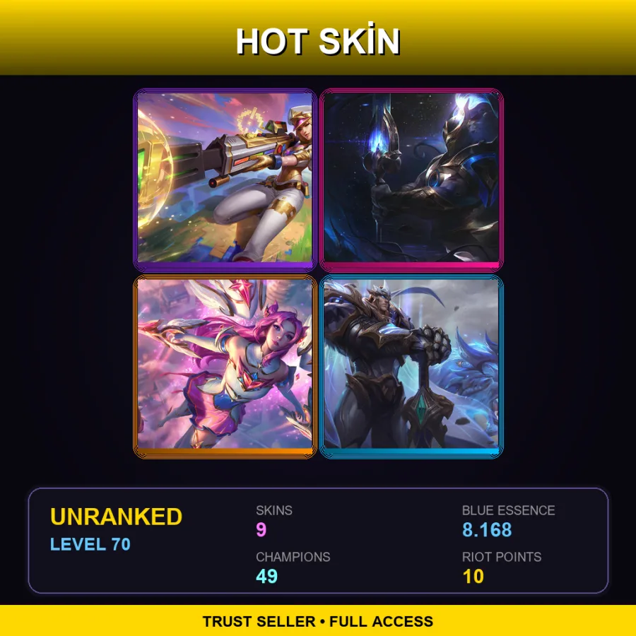 TR | Lv70 | Unranked | 9 Skin | 49 Champ