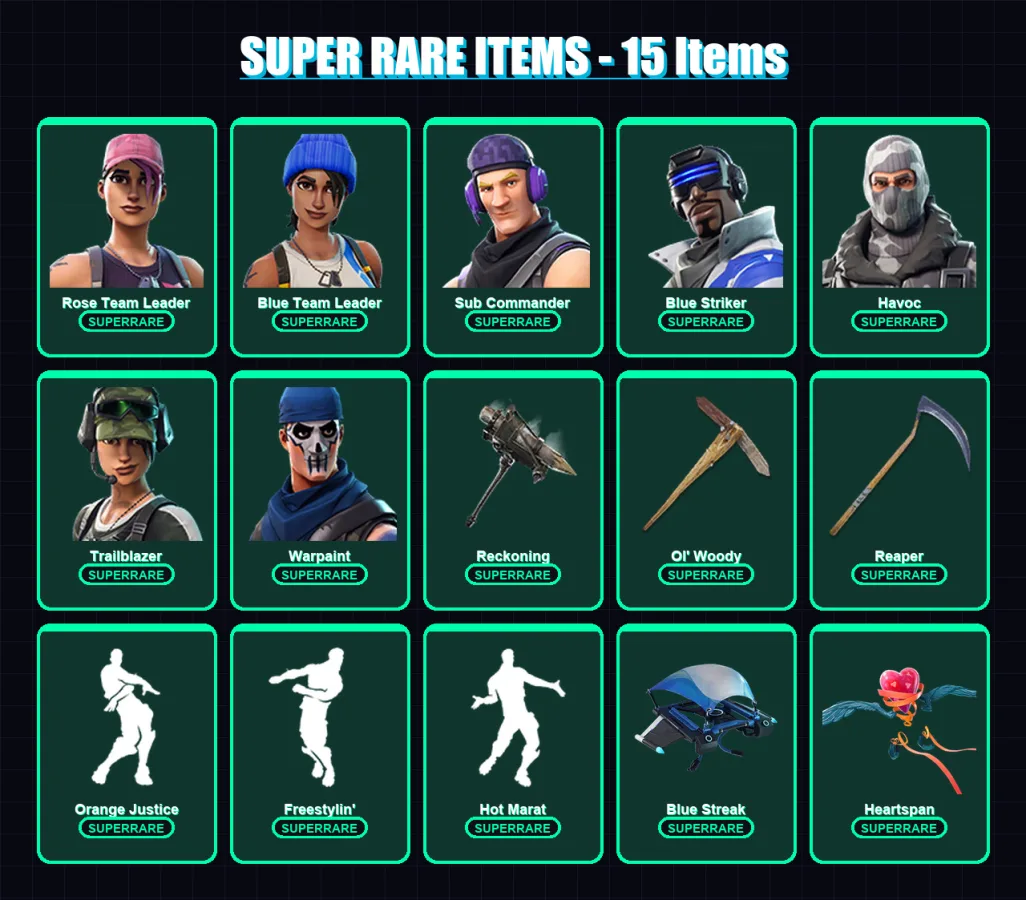 [PC/XBOX/PSN] | Rose Team Leader | Blue Team Leader | Sub Commander | Blue Striker | Havoc | 77 skin | 66 pickaxe | 79 emote | 67 glider | Lv963 — Fortnite account