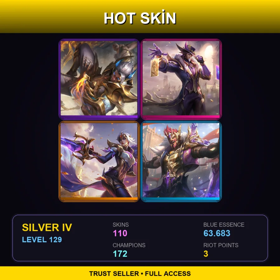 SG | Lv129 | Silver IV | 110 Skin | 172 Champ