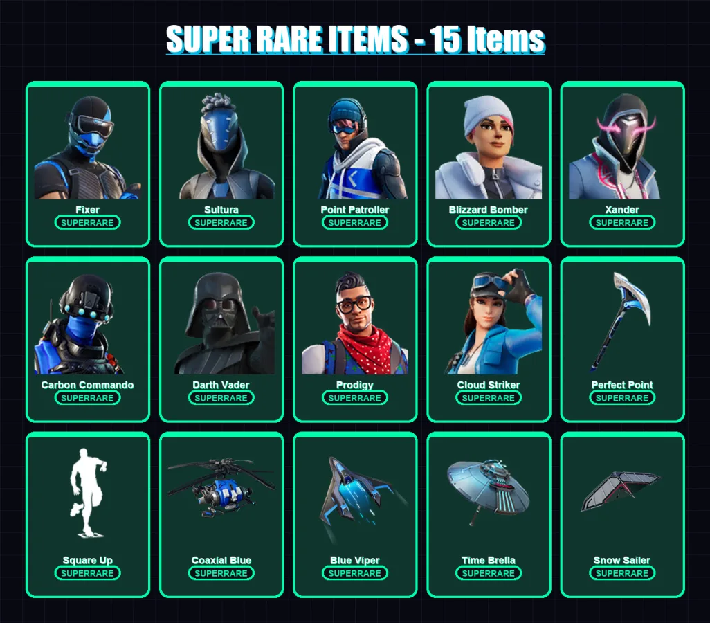 [PS4/PS5/XBOX/PC] | Fixer | Sultura | Point Patroller | Blizzard Bomber | Xander | 129 skin | 177 pickaxe | 131 emote | 147 glider | Lv2020 — Fortnite account