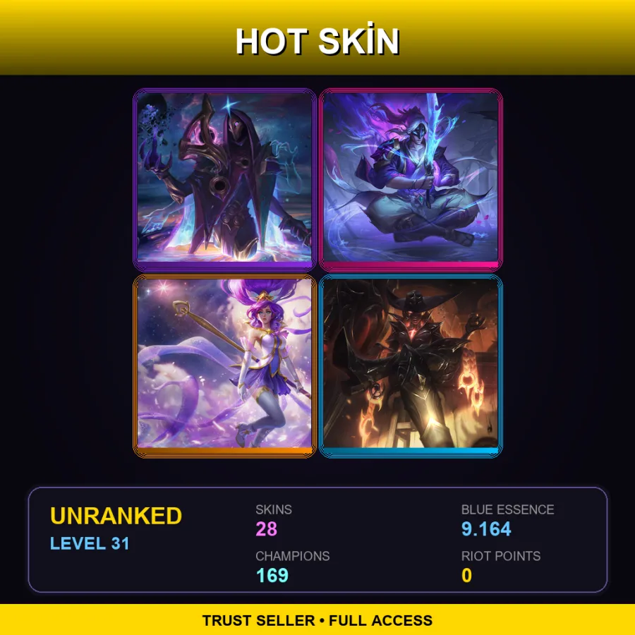 VN | Lv31 | Unranked | 28 Skin | 169 Champ — Ssg Gnar