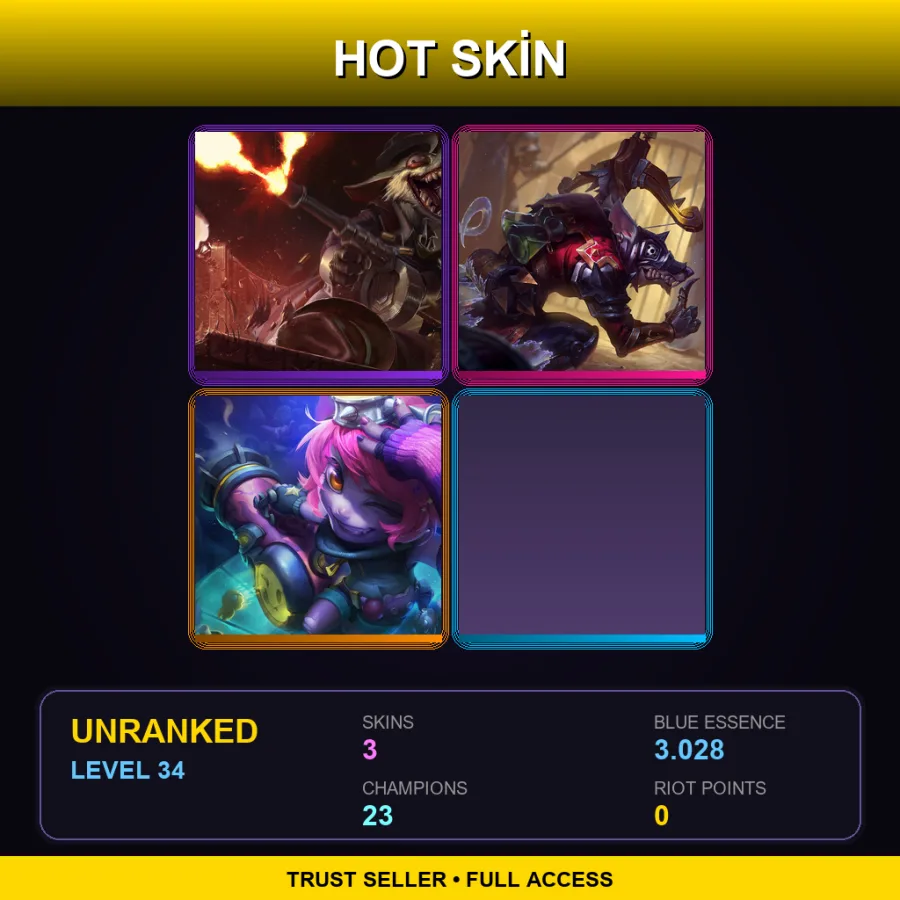 LAN | Lv34 | Unranked | 3 Skin | 23 Champ