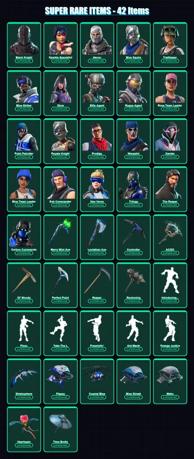 [PC/XBOX] | Black Knight | Sparkle Specialist | Havoc | Blue Squire | Trailblazer | 213 skin | 230 pickaxe | 181 emote | 201 glider | Lv2713