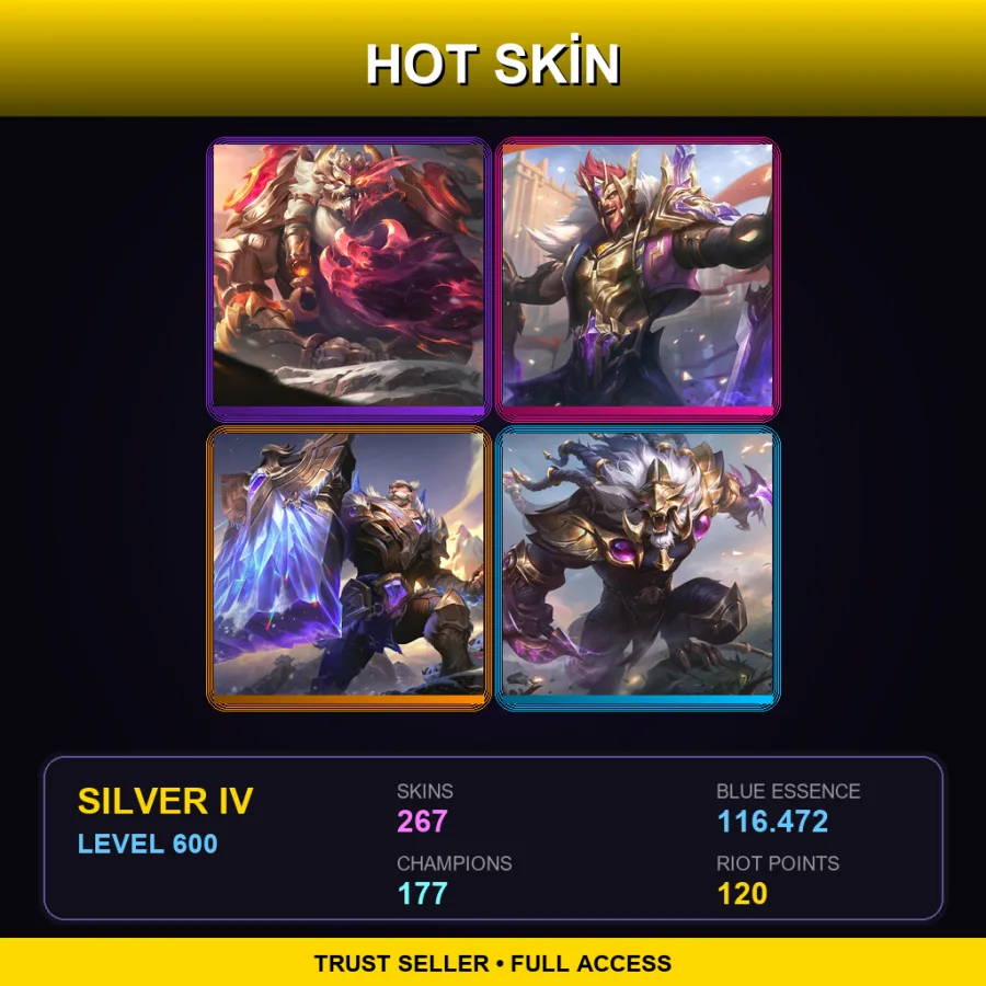 LAN | Lv600 | Silver IV | 267 Skin | 177 Champ