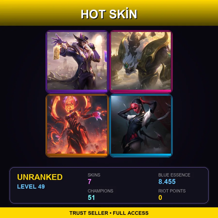 EUW | Lv49 | Unranked | 7 Skin | 51 Champ