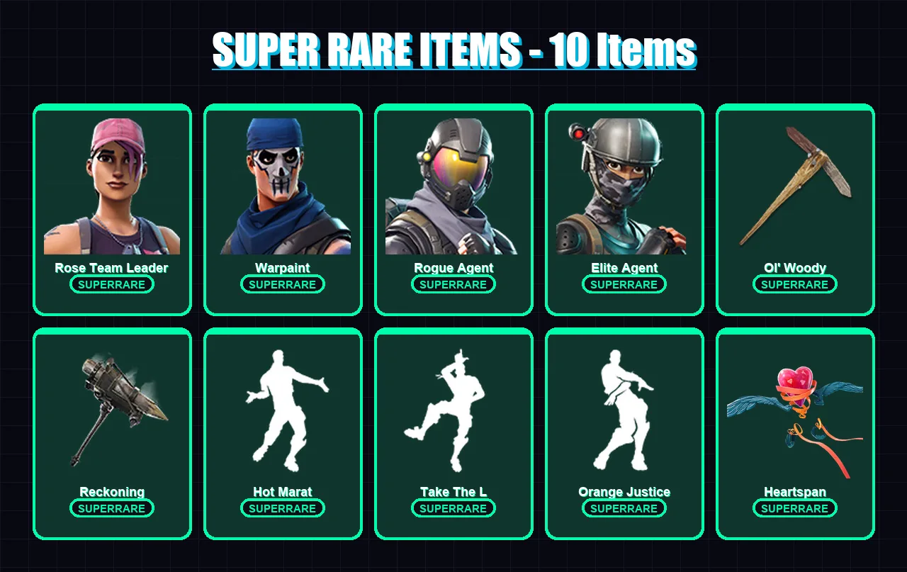 [PC/XBOX/PSN] | Rose Team Leader | Warpaint | Rogue Agent | Elite Agent | Zenith | 67 skin | 44 pickaxe | 79 emote | 49 glider | Lv731
