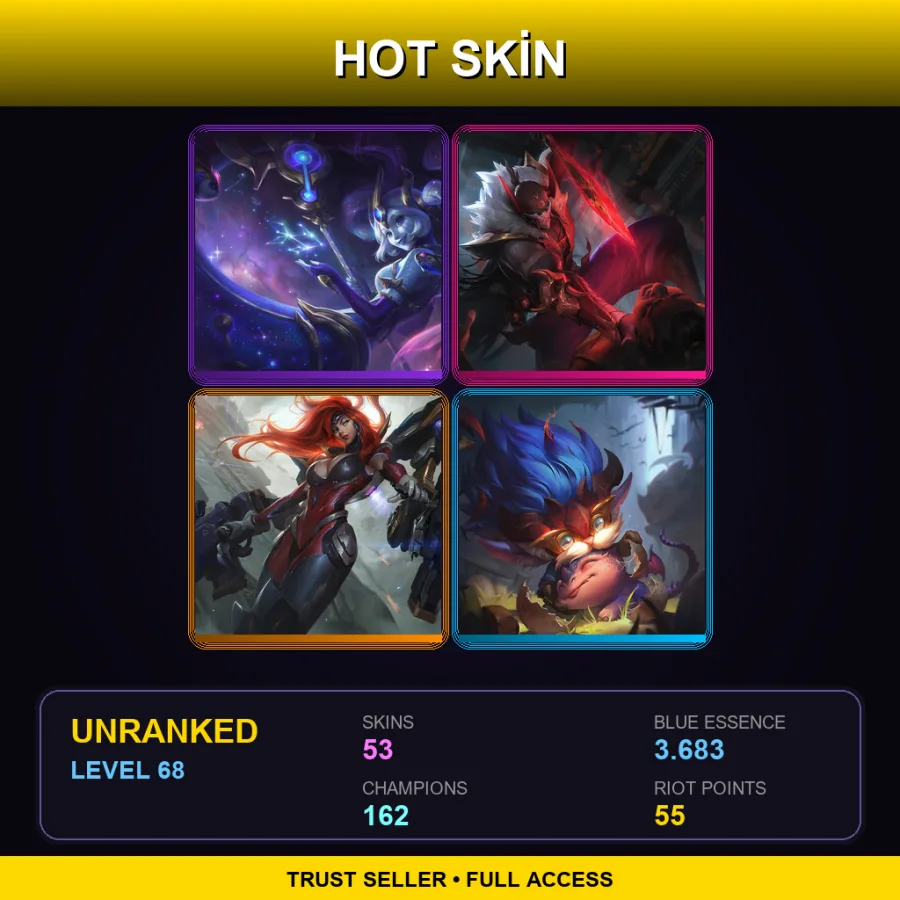 BR | Lv68 | Unranked | 53 Skin | 162 Champ
