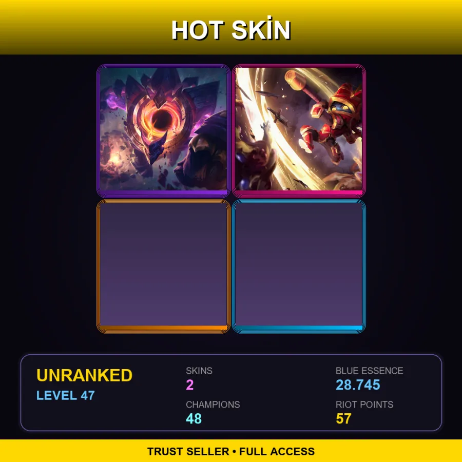 VN | Lv47 | Unranked | 2 Skin | 48 Champ