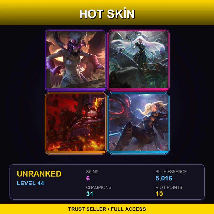 NA | Lv44 | Unranked | 6 Skin | 31 Champ — Psyops Sona