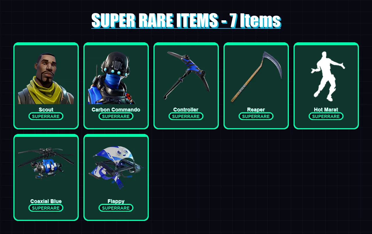 [PC/XBOX] | Scout | Carbon Commando | Lt. Evergreen | The Ace | Wooly Warrior | 5 skin | 11 pickaxe | 18 emote | 20 glider | Lv273