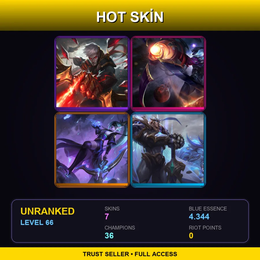 JP | Lv66 | Unranked | 7 Skin | 36 Champ — LoL account