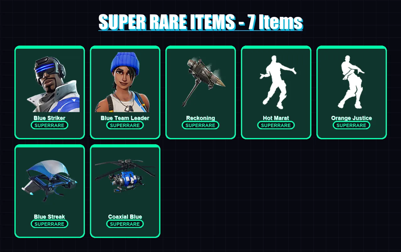 [PC] | Blue Striker | Blue Team Leader | Carbide | Drift | Luxe | 65 skin | 55 pickaxe | 74 emote | 59 glider | Lv883 — Fortnite account