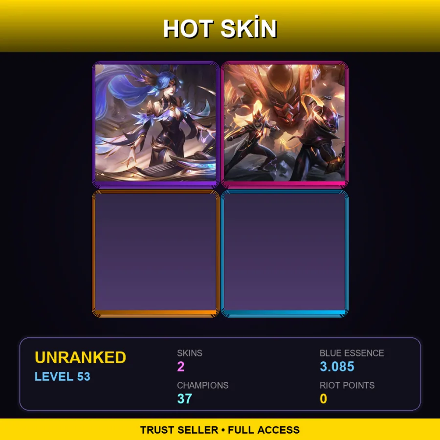 NA | Lv53 | Unranked | 2 Skin | 37 Champ — LoL account