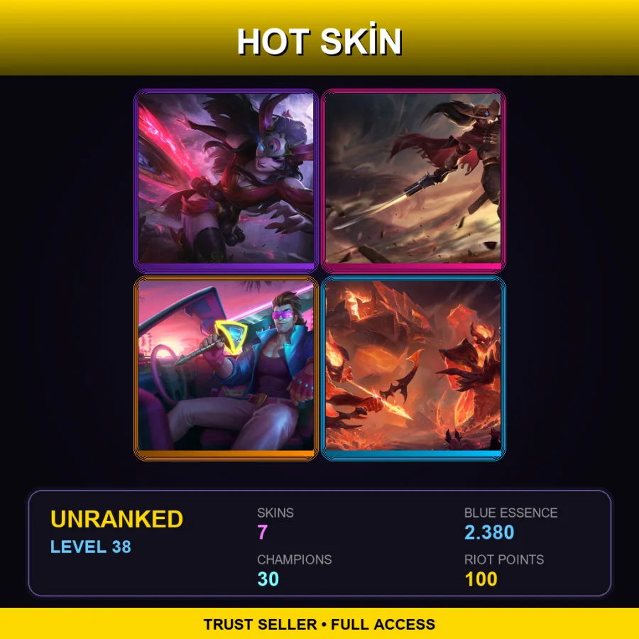 TR | Lv38 | Unranked | 7 Skin | 30 Champ — High Noon Yasuo