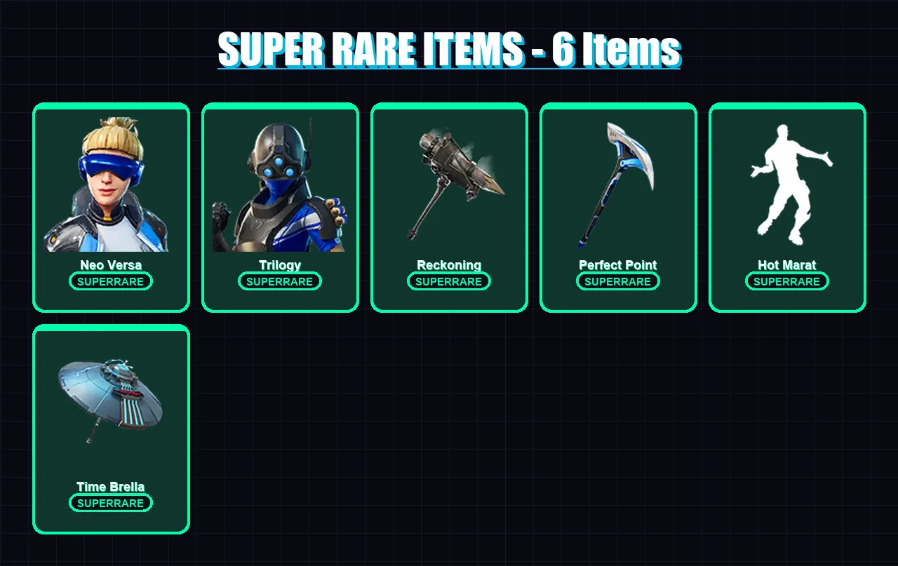 [PS4/PS5/XBOX/PC] | Neo Versa | Trilogy | Sorana | Drift | Era | 75 skin | 80 pickaxe | 61 emote | 83 glider | Lv884