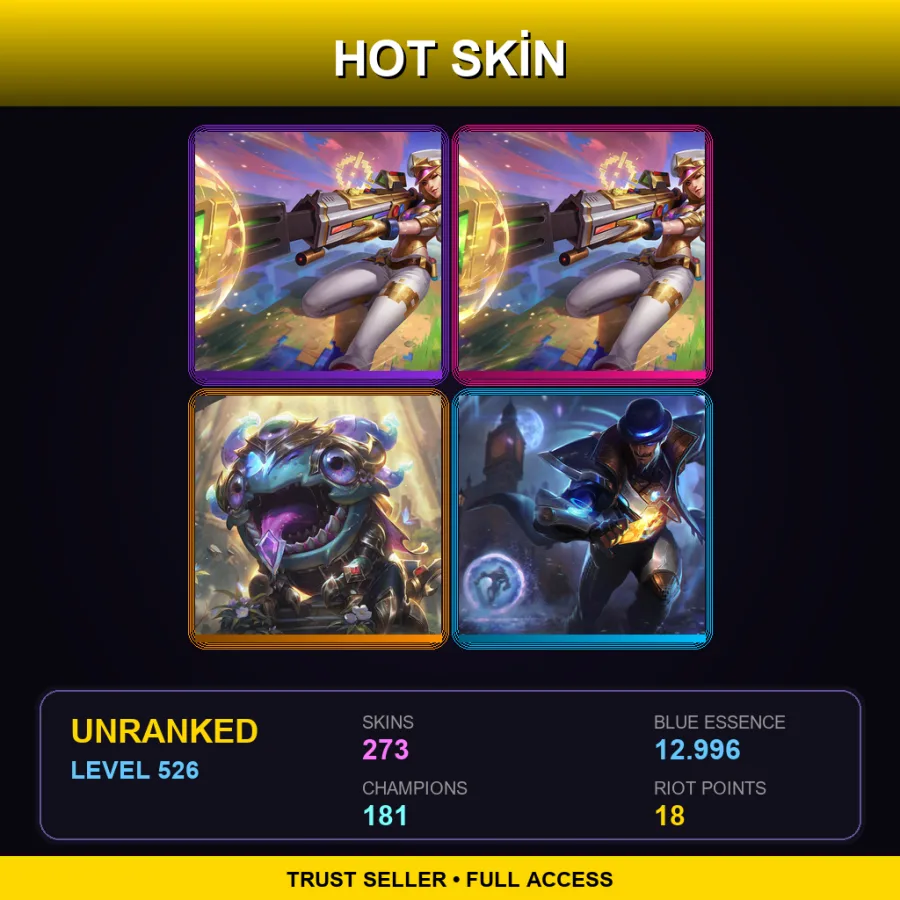 BR | Lv526 | Unranked | 273 Skin | 181 Champ — LoL account