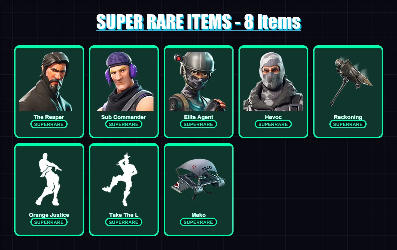 [PC/XBOX/PSN] | The Reaper | Sub Commander | Elite Agent | Havoc | Enforcer | 32 skin | 19 pickaxe | 30 emote | 22 glider | Lv390 — Fortnite account