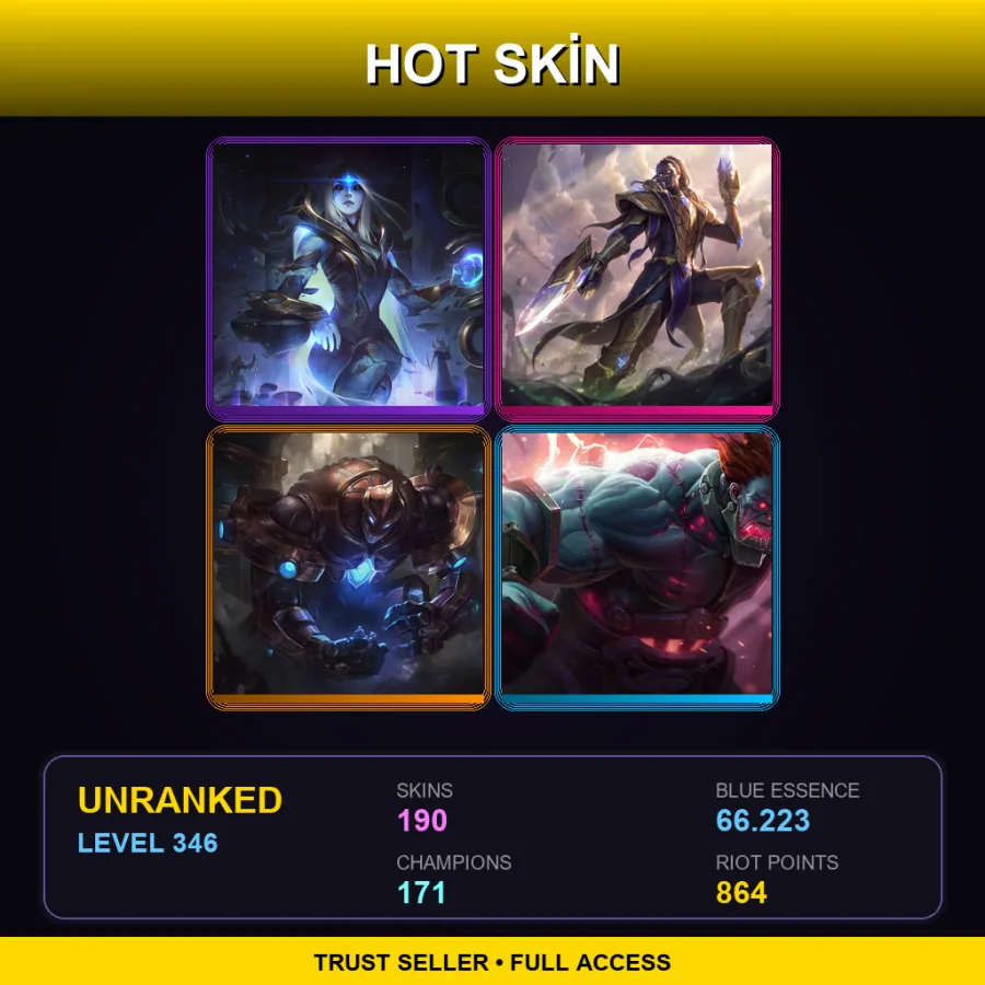 VN | Lv346 | Unranked | 190 Skin | 171 Champ — Glacial Olaf