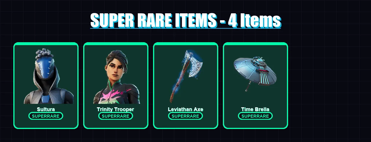 [PC/XBOX] | Sultura | Trinity Trooper | Galaxy Scout | Kado Thorne | Spider Knight | 209 skin | 169 pickaxe | 93 emote | 109 glider | Lv1713 — Fortnite account