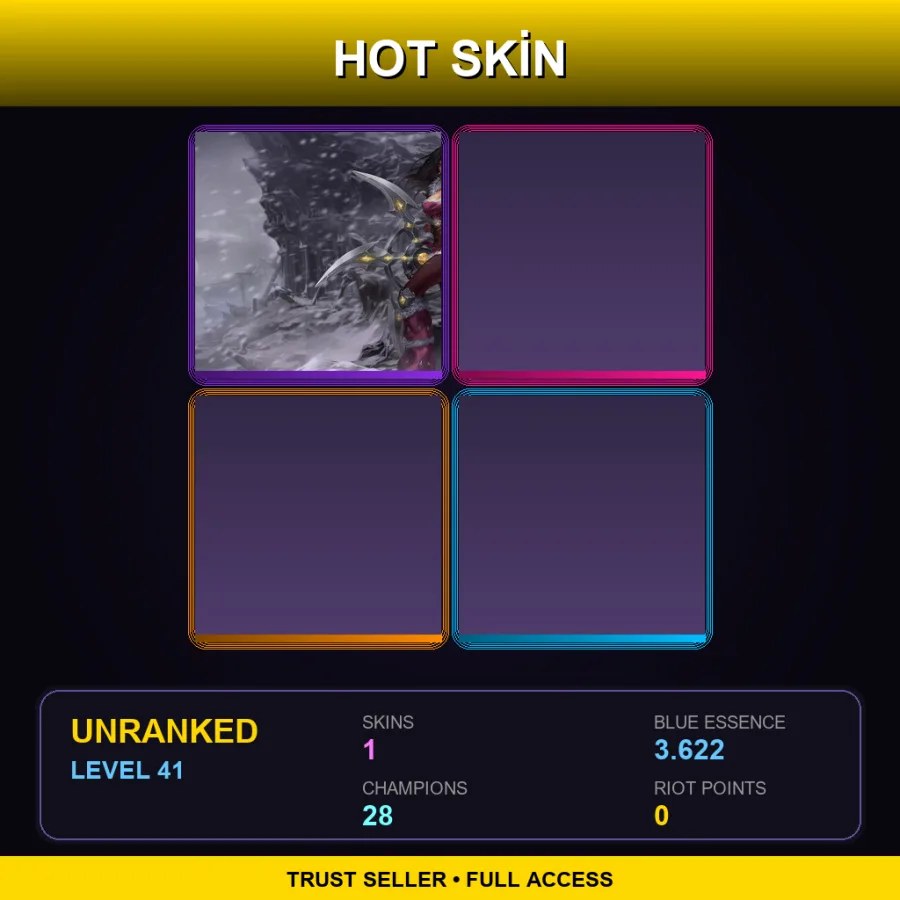 LAN | Lv41 | Unranked | 1 Skin | 28 Champ — LoL account