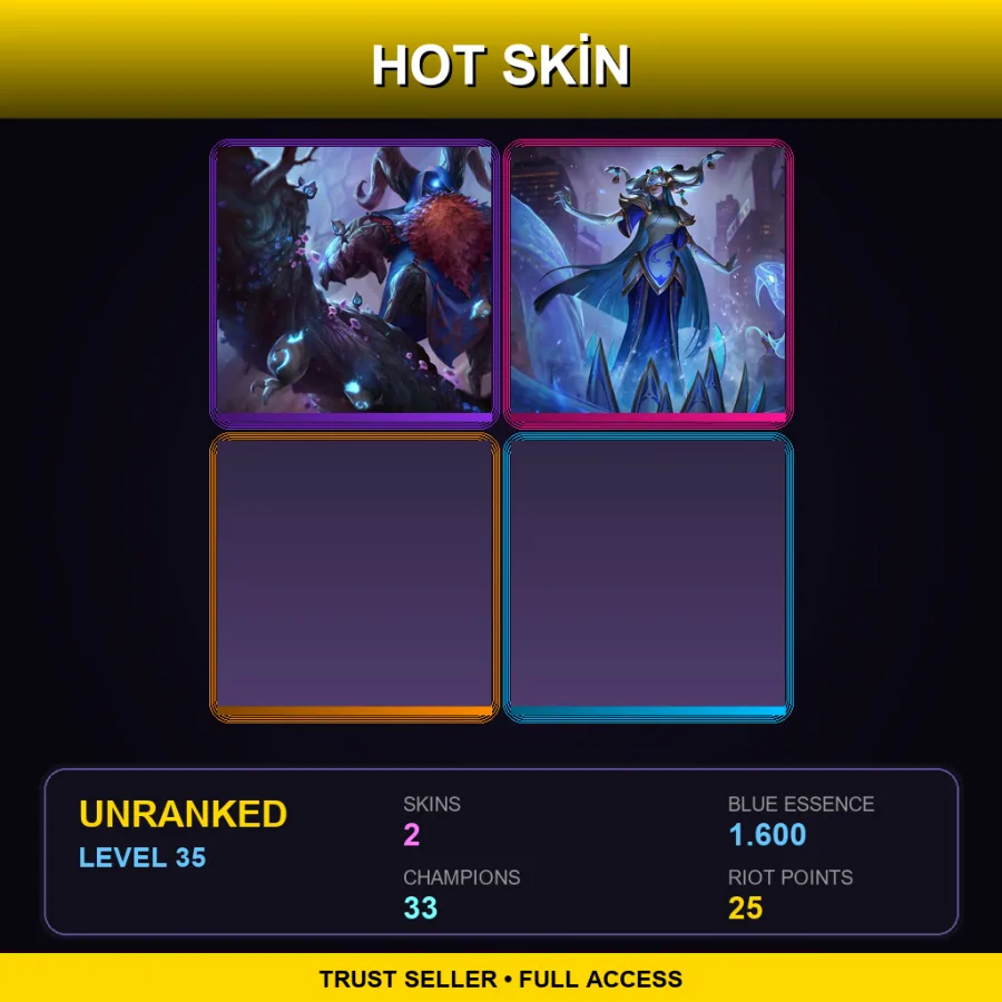 OCE | Lv35 | Unranked | 2 Skin | 33 Champ